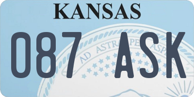 KS license plate 087ASK