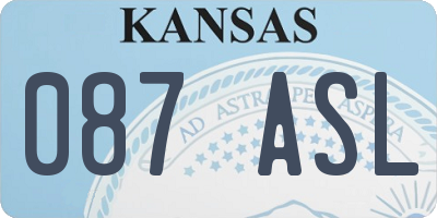 KS license plate 087ASL