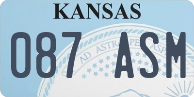 KS license plate 087ASM