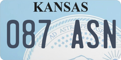 KS license plate 087ASN