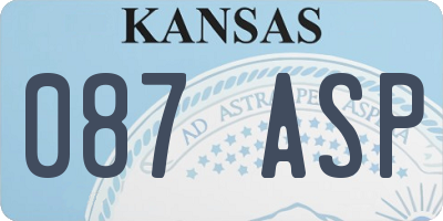 KS license plate 087ASP