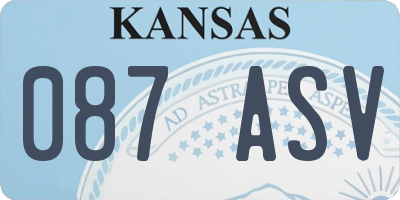 KS license plate 087ASV