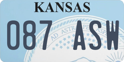 KS license plate 087ASW