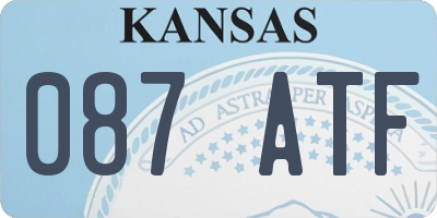 KS license plate 087ATF