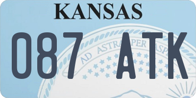 KS license plate 087ATK