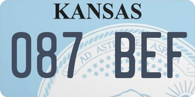 KS license plate 087BEF