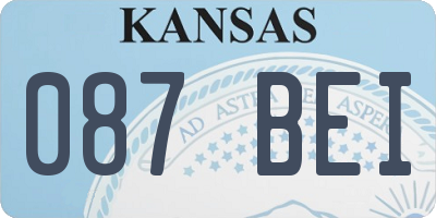 KS license plate 087BEI