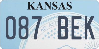 KS license plate 087BEK