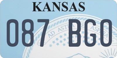 KS license plate 087BGO