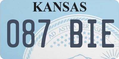 KS license plate 087BIE