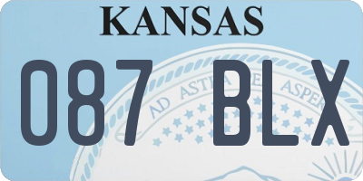 KS license plate 087BLX