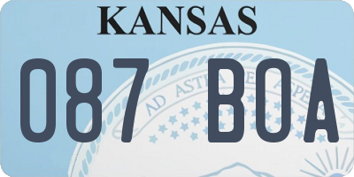 KS license plate 087BOA