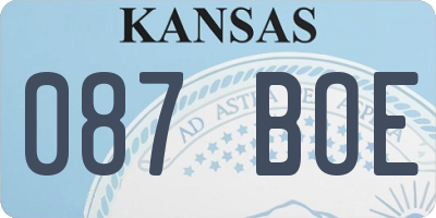 KS license plate 087BOE