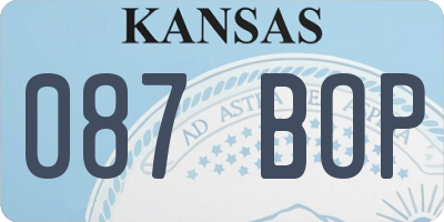 KS license plate 087BOP