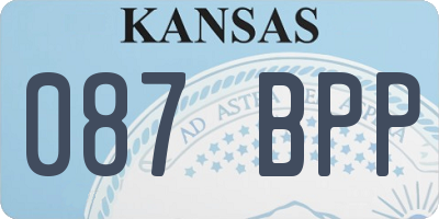 KS license plate 087BPP