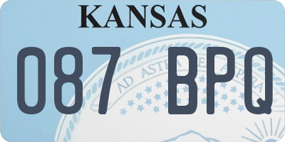 KS license plate 087BPQ