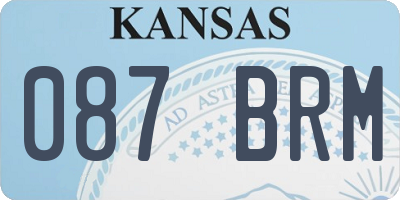 KS license plate 087BRM