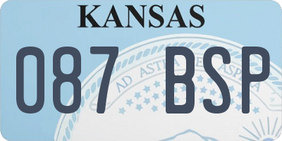 KS license plate 087BSP