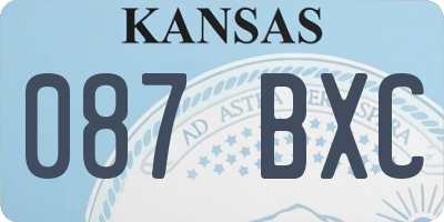 KS license plate 087BXC