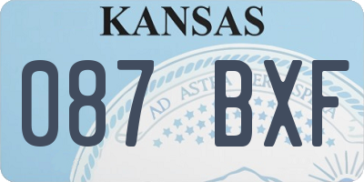 KS license plate 087BXF