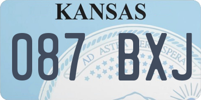 KS license plate 087BXJ