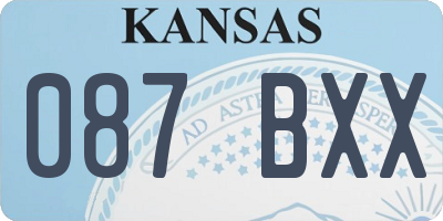 KS license plate 087BXX