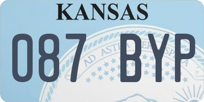 KS license plate 087BYP