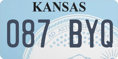 KS license plate 087BYQ