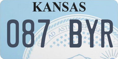 KS license plate 087BYR