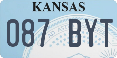 KS license plate 087BYT