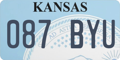 KS license plate 087BYU