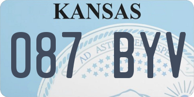 KS license plate 087BYV