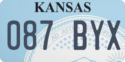 KS license plate 087BYX