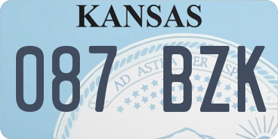 KS license plate 087BZK