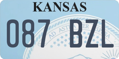 KS license plate 087BZL