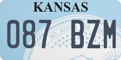 KS license plate 087BZM