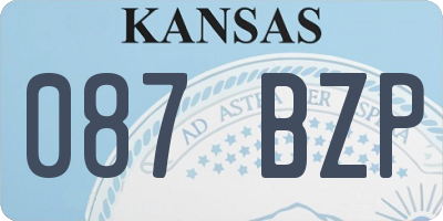 KS license plate 087BZP
