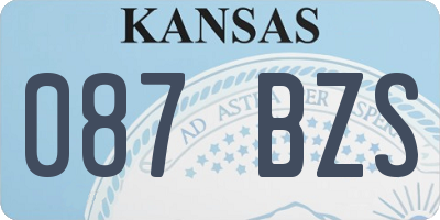 KS license plate 087BZS
