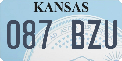KS license plate 087BZU
