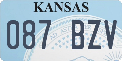 KS license plate 087BZV