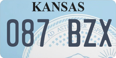 KS license plate 087BZX