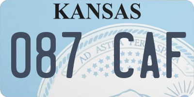 KS license plate 087CAF
