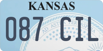 KS license plate 087CIL