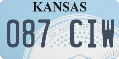 KS license plate 087CIW