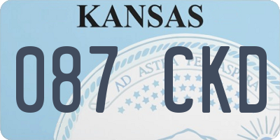 KS license plate 087CKD