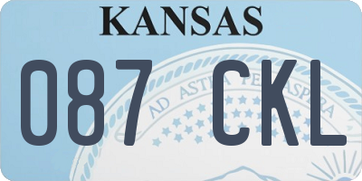 KS license plate 087CKL