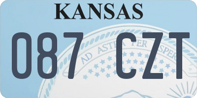 KS license plate 087CZT