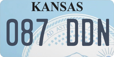 KS license plate 087DDN