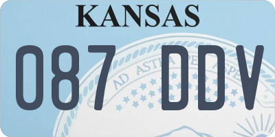 KS license plate 087DDV