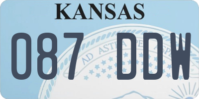 KS license plate 087DDW